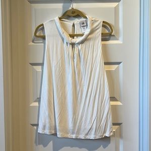 White twist, neck, sleeveless top by CAbi size L